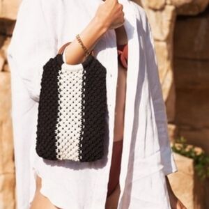 Curateur X Laude the Label Gabby Mini Macrame Bag black and white